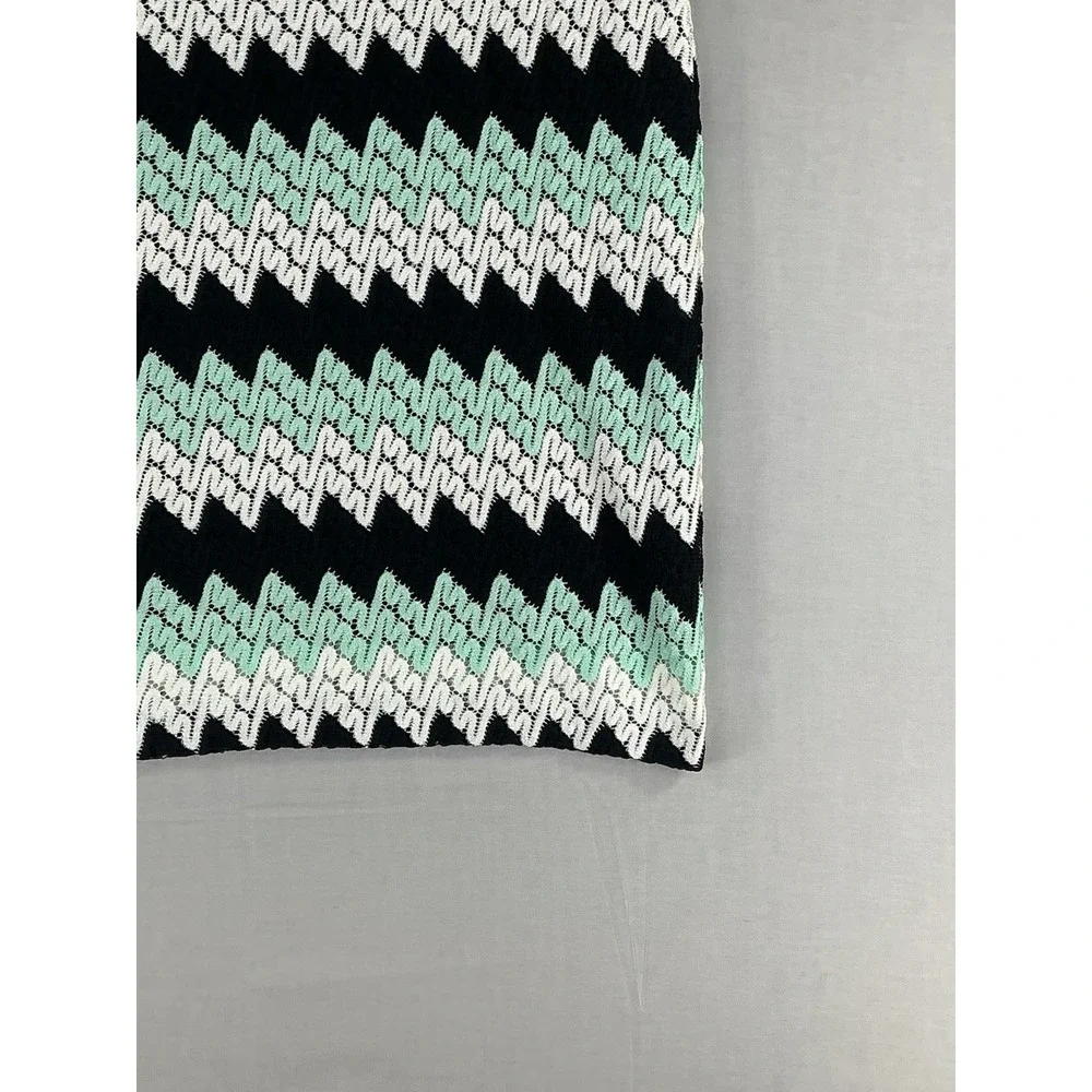 Karen Kane Black Mint Cream Chevron Lace Pencil Skirt Women's M